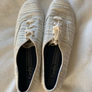 White and Silver Ked Shoes